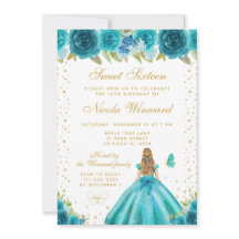 Loira de Cabelo Floral Turquesa Princesa Sweet Six