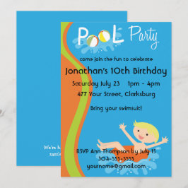 Convites Loiro do Piscina Party