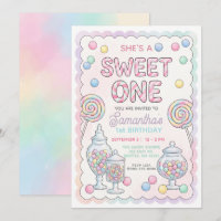 Loja de Doces Aniversário Doce Um Cores Pastel