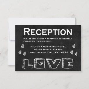 Convites Loja de Recepção de Quadro Negro Corações de Amor 