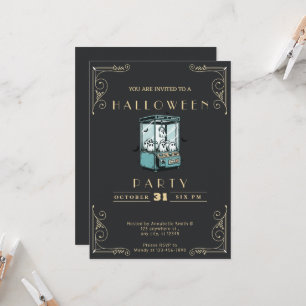 Convites Loja Quadro Negro & Dourado Pegue um Fantasma Hall