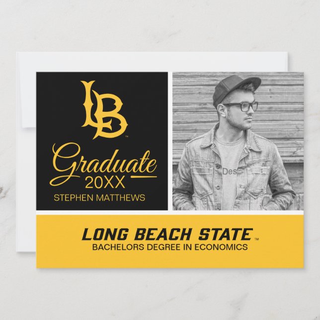 Convites Long Beach State Logo Graduação (Frente)