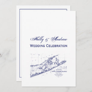 Convites Long Island The Hamptons Map VC Wedding