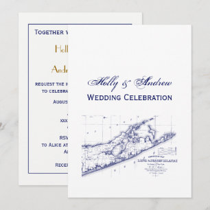 Convites Long Island The Hamptons Map VC Wedding