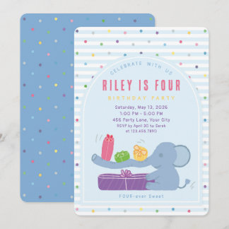 Convites Long-Nosed Elephant & Gifts Birthday Invitation