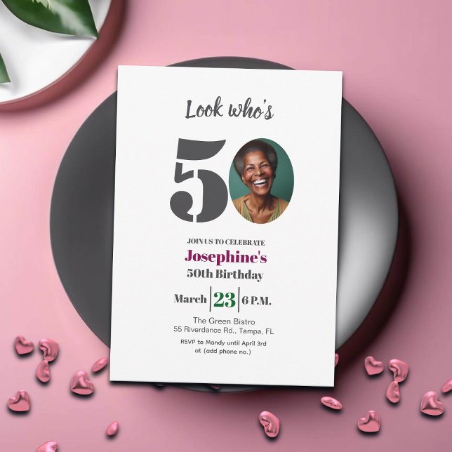 Convites Look who's 50! Birthday Party Photo (Criador carregado)