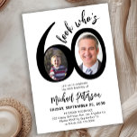 Convites Look who's 60 modern photo 60th birthday party<br><div class="desc">Trendy bold typography Look Who's sixty funny 60th birthday party invitation with 2 photos and modern script. Easy to personalize with your details and pictures.</div>
