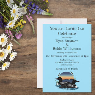 Convites Loons Sunset Blue