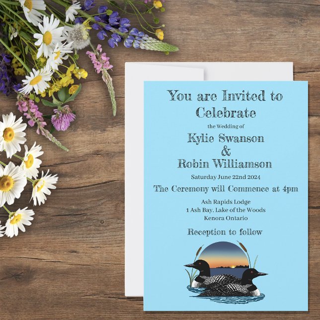 Convites Loons Sunset Blue (Criador carregado)