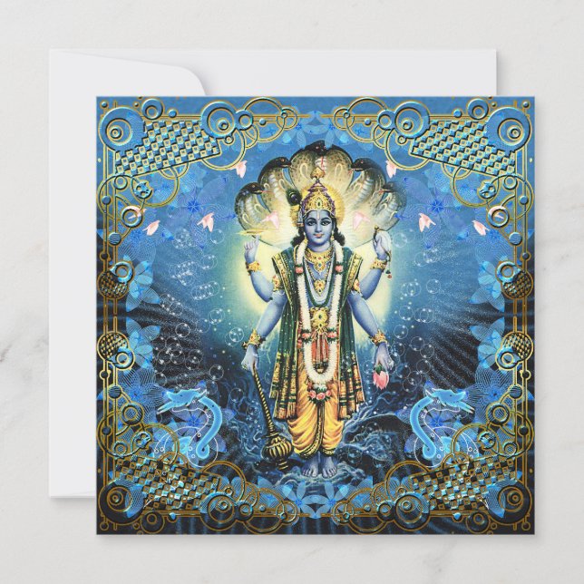 Convites Lord Vishnu - Cartão, Saudação, Convidado (Frente)