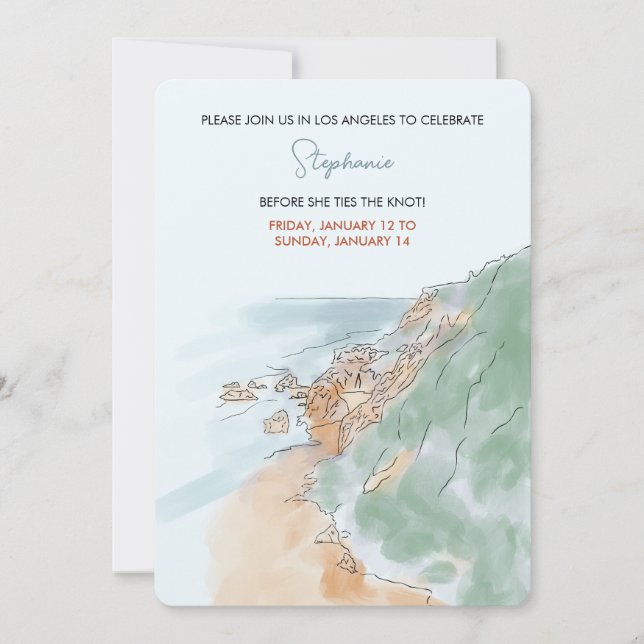 Convites Los Angeles Bachelorette (Frente)