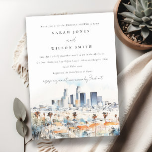 Convites Los Angeles, Chá de casamento de Aquarela da Calif