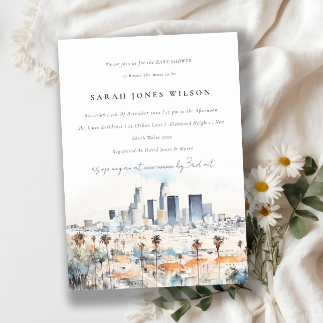 Convites Los Angeles, Chá de fraldas de Aquarela da Califór (Criador carregado)