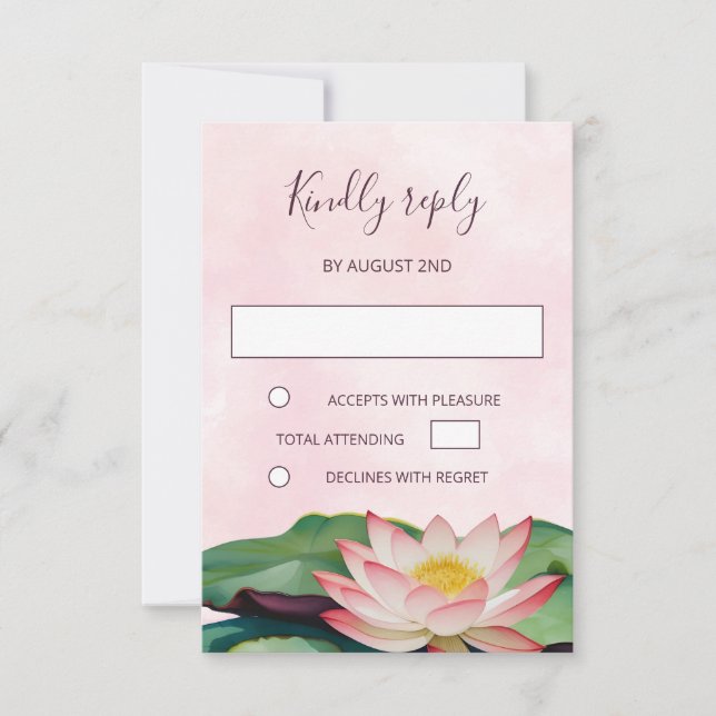 Convites Lotus Buddhist Wedding RSVP (Frente)