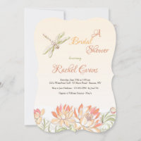 Lotus Flowers e Dragonfly Invitation