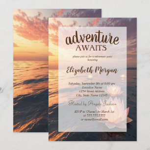 Convites Lotus Ocean Sunset Retirement Party