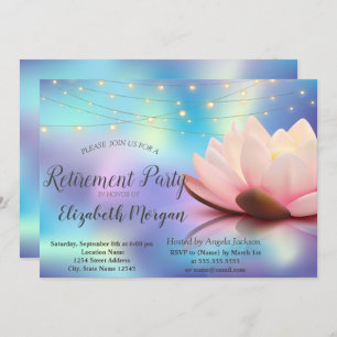 Convites Lotus String Lights Holographic Retirement Party
