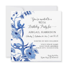 Louça Asiática em Chinoiserie Azul China Floral Fe