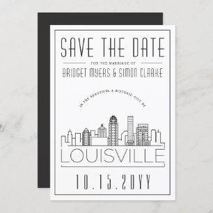 Convites Louisville Wedding Stylized Skyline Salvar a Data