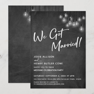 Convites Lousa Edison Luzes Modernas Nós Casamos