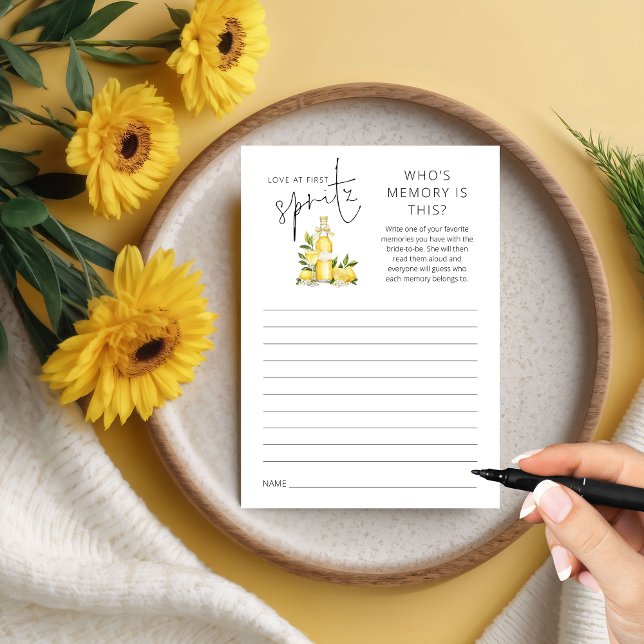 Convites Love 1rua Spritz Who's Memory Chá de panela Game (Criador carregado)