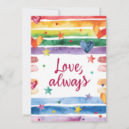 Convites Love Always Rainbow Sticker, Watercolor Heart