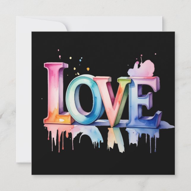 Convites Love Buchstaben in Pastellfarben 3D (Frente)