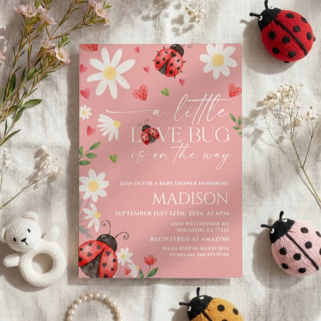 Convites Love Bug Baby Shower Invitation (Criador carregado)