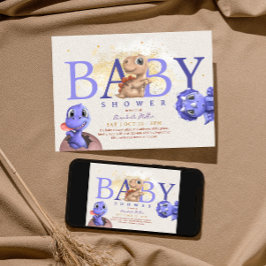 Convites Love Dino Simples Engraçado Dragão Cute Dragão Chá