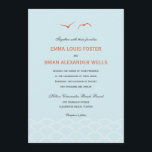 Convites Love Doves Weding Invtions - Sky Blue<br><div class="desc">Uma ilustração moderna de duas pombas do amor voando sobre as ondas do oceano cria uma bela estelaria de casamento para complementar sua romântica celebração à beira-mar. Mais cores disponíveis. Cores personalizadas disponíveis em request.com</div>