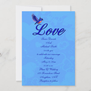 Convites Love Elegant Bluebird Wedding