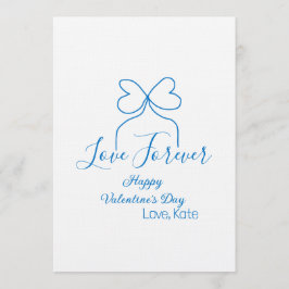 Convites Love Forever blue bow happy Valentine's day name d