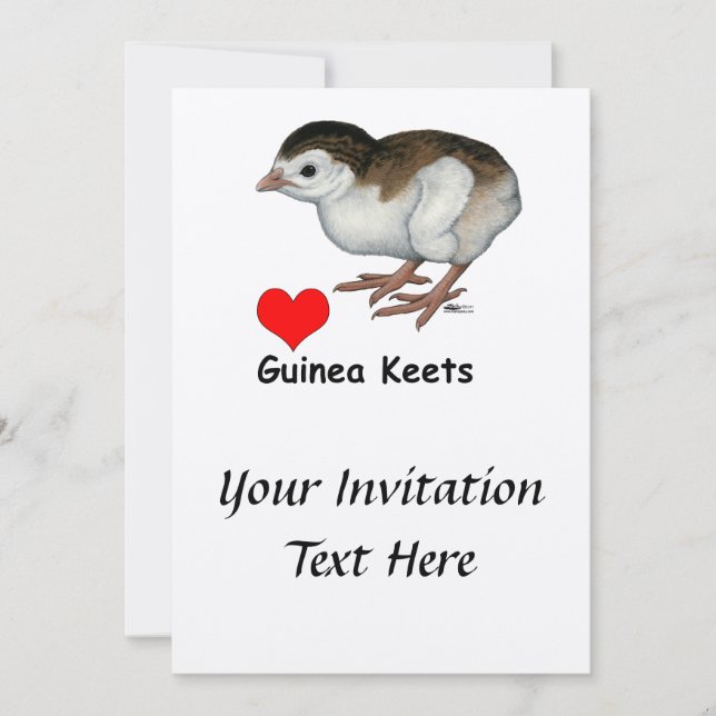 Convites Love Guiné Keets (Frente)