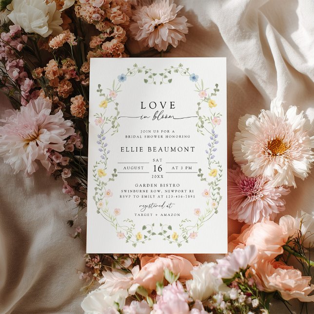 Convites Love in Bloom Bridal Shower Invitation (Criador carregado)