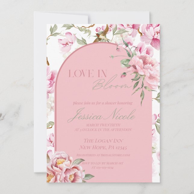 Convites Love In Bloom Bridal Shower Invitation (Frente)