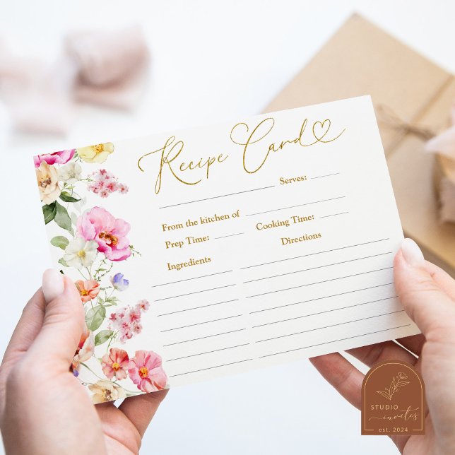 Convites Love In Bloom Bridal Shower Recipe Card (Criador carregado)
