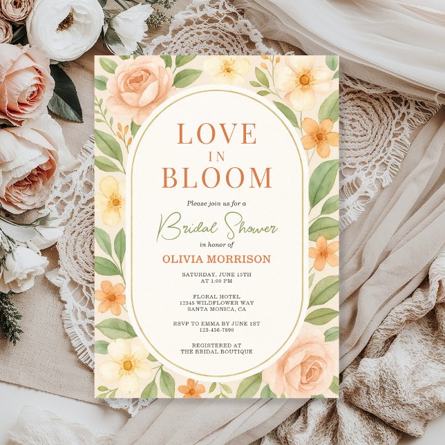 Convites Love in Bloom Floral Botanical Bridal Shower (Criador carregado)