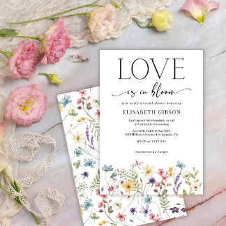 Convites Love in Bloom floral Butterfly Bridal Shower