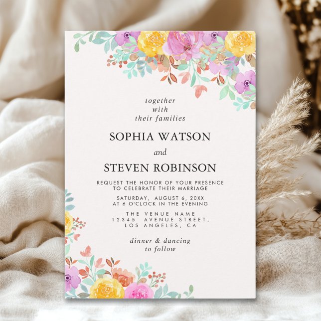 Convites Love in Bloom spring flowers wedding (Criador carregado)
