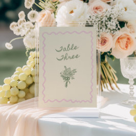 Convites Love in Bloom Whimsical Handwritten Table 3 Card