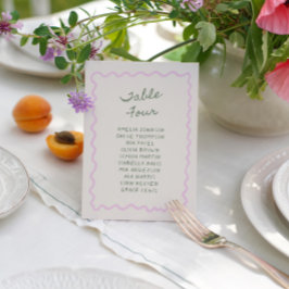 Convites Love in Bloom Whimsical Handwritten Table 4 Card