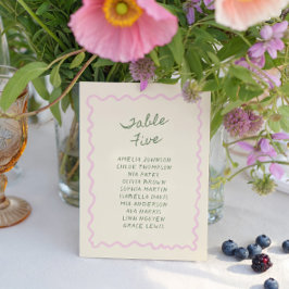 Convites Love in Bloom Whimsical Handwritten Table 5 Card