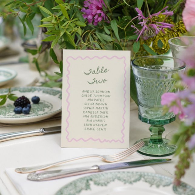 Convites Love in Bloom Whimsical Handwritten Table Two Card (Criador carregado)