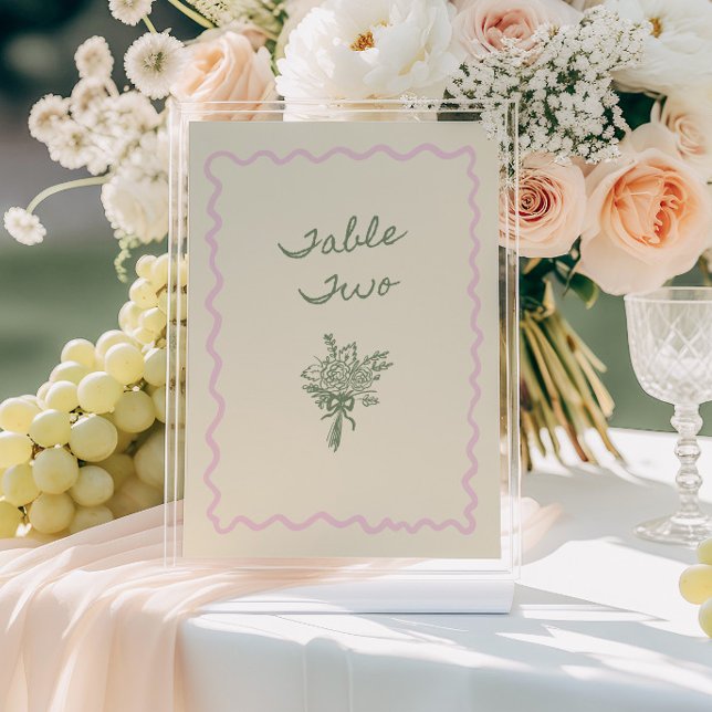 Convites Love in Bloom Whimsical Handwritten Table Two Card (Criador carregado)
