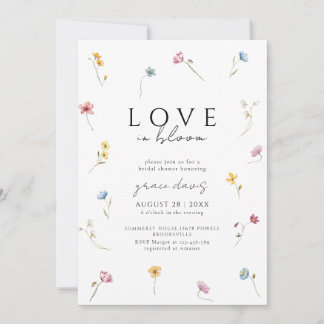 Convites love in bloom Wildflower bridal shower Invitation
