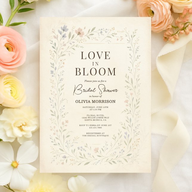 Convites Love in Bloom Wildflower Garden Bridal Shower (Criador carregado)