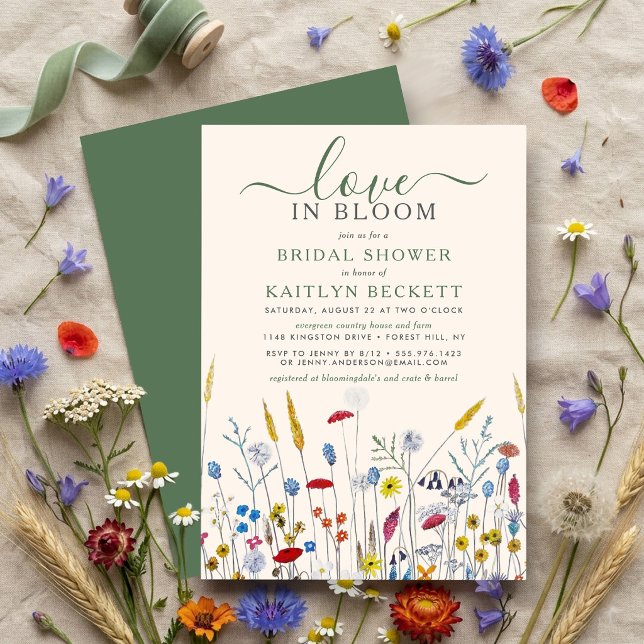 Convites Love in Bloom Wildflower Meadow Bridal Shower (Criador carregado)