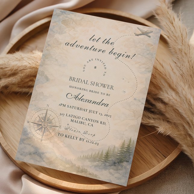 Convites Love Is An Adventure Bridal Shower (Criador carregado)