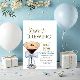 Convites Love is Brewing Blue Bridal Shower Invitation 