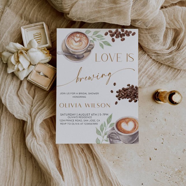 Convites Love is Brewing Bridal Shower- Coffee Theme Party (Criador carregado)